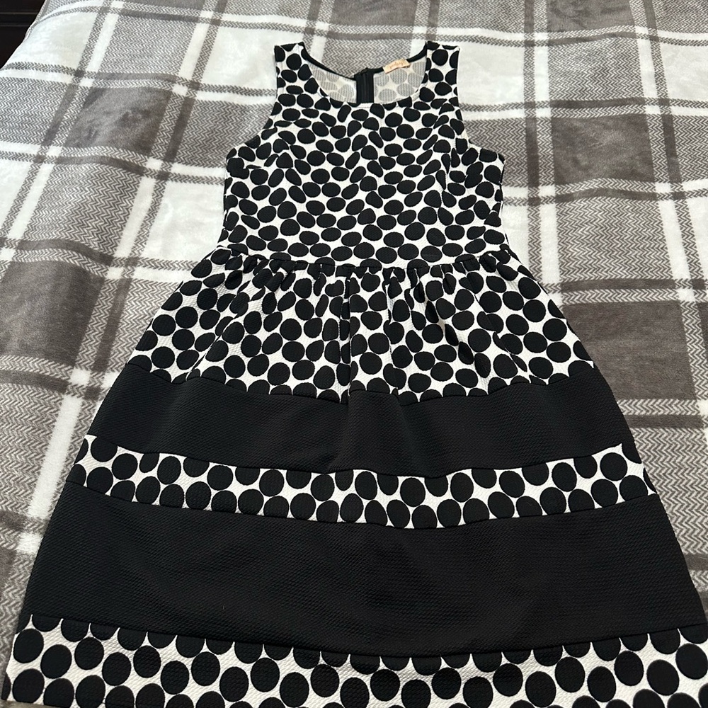 Pixley Black and White Polka Dot Midi Dress